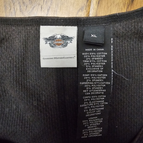 Y2K Affliction (harley Davidson) black thermal long sleeve - Picture 2 of 3